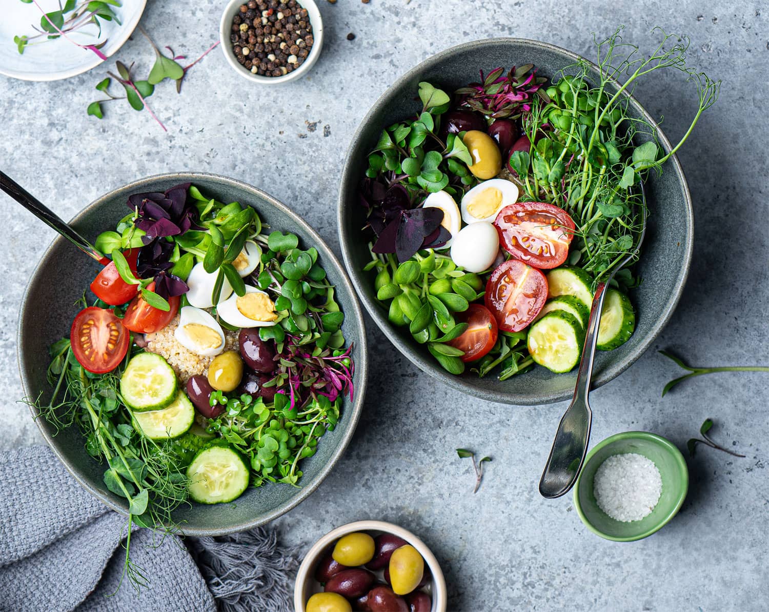 Microgreens salad with sherry dijon vinaigrette - Goya Olive Oils