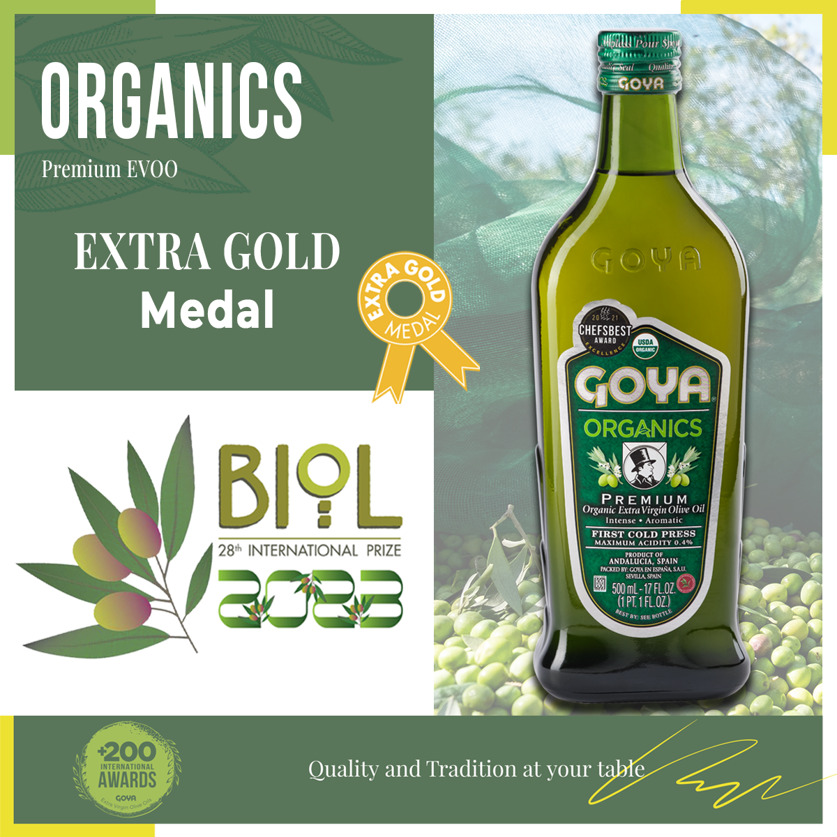 BIOL Prize 2023 awards Organics with a new Extra Gold Medal - Goya ...